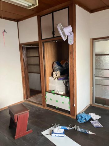 【建具と引出しの面材を修理】
